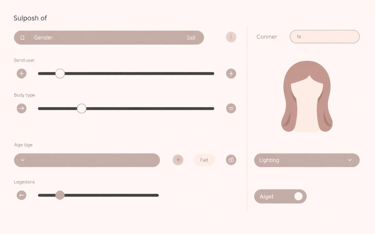 モデルやライティングを細かく設定するUI